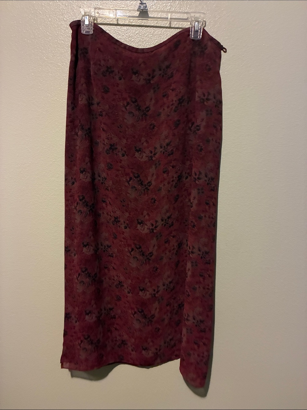 Charter Club Burgundy Floral Maxi Skirt